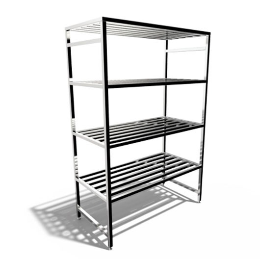 Pharmaceutical shelving unit reinforced