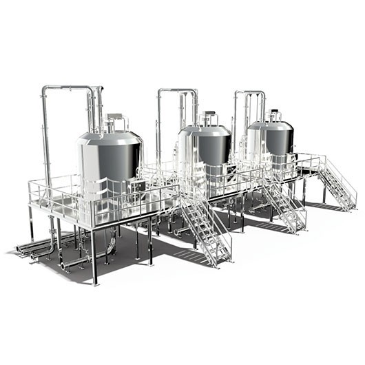 A set of platforms to service three perimeter chemical reactors