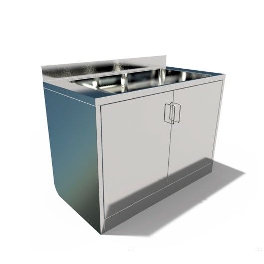 Single-section wash box with shelf, extension and pedestal with plinth