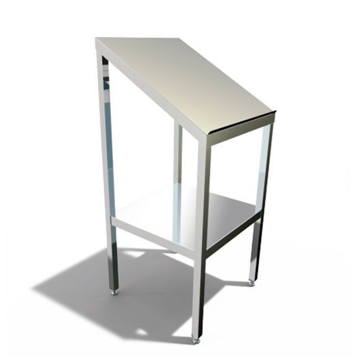 Slanted writing table with shelf